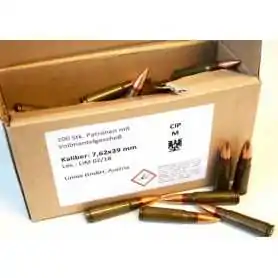 7,62X39 123 GRS 8 G FMJ 100 STK SURPLUS AK Munition Startseite